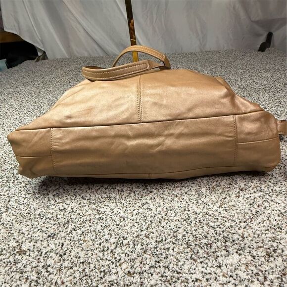 Coach Ashley Large Beige Leather Carryall Satchel Shoulder Bag - Picture 9 of 12